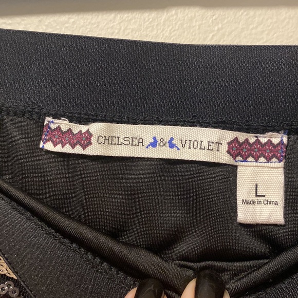 Chelsea & Violet Black Mini Skirt with Red Silver & Gold Sequin - Picture 5 of 8